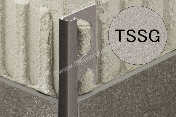 Schlüter Systems QUADEC-TSSG Abschlussprofil Aluminium TSSG - strukturbeschichtet steingrau Höhe: 10 mm Länge: 2,50 m Q100TSSG | 404567