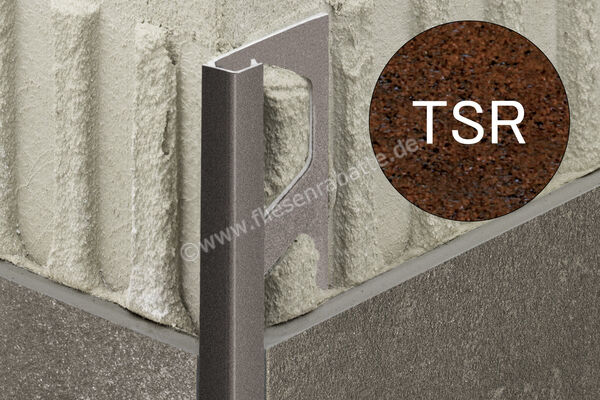 Schlüter Systems QUADEC-TSR Abschlussprofil Aluminium TSR - Aluminium strukturbeschichtet rostbraun Höhe: 10 mm Länge: 2,50 m Q100TSR | 404621