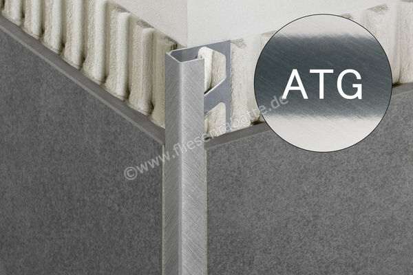 Schlüter Systems QUADEC-ATG Abschlussprofil Aluminium ATG - Aluminium titan glänzend eloxiert Höhe: 10 mm Länge: 2,50 m Q100ATG | 404777