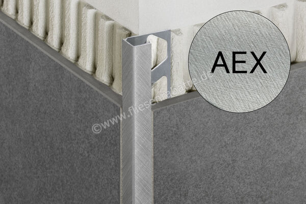 Schlüter Systems QUADEC-AEX Abschlussprofil Aluminium AEX - Aluminium natur kreuzgeschliffen eloxiert Höhe: 10 mm Länge: 2,50 m Q100AEX | 404942