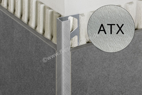 Schlüter Systems QUADEC-ATX Abschlussprofil Aluminium ATX - Aluminium titan kreuzgeschliffen eloxiert Höhe: 10 mm Länge: 2,50 m Q100ATX | 404987