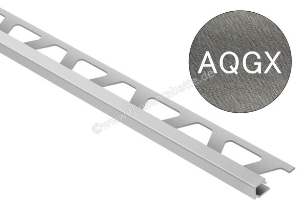 Schlüter Systems QUADEC-AQGX Abschlussprofil Aluminium AQGX - Aluminium quarzgrau kreuzgeschliffen eloxiert Höhe: 10 mm Länge: 2,50 m Q100AQGX | 405029
