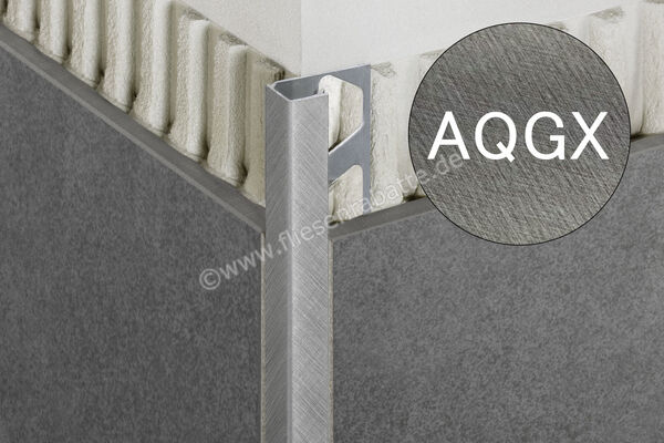 Schlüter Systems QUADEC-AQGX Abschlussprofil Aluminium AQGX - Aluminium quarzgrau kreuzgeschliffen eloxiert Höhe: 10 mm Länge: 2,50 m Q100AQGX | 405032