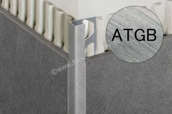 Schlüter Systems QUADEC-ATGB Abschlussprofil Aluminium ATGB - Aluminium titan gebürstet eloxiert Höhe: 10 mm Länge: 2,50 m Q100ATGB | 405131