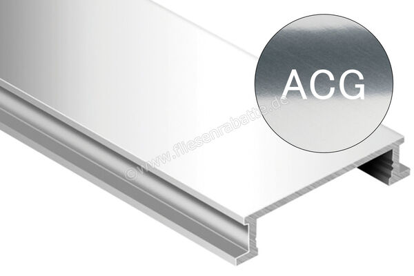 Schlüter Systems DESIGNLINE-ACG Dekorprofil Aluminium Aluminium chrom glänzend eloxiert Höhe: 6 mm Breite: 25 mm Länge: 2,5 m DL625ACG | 405209