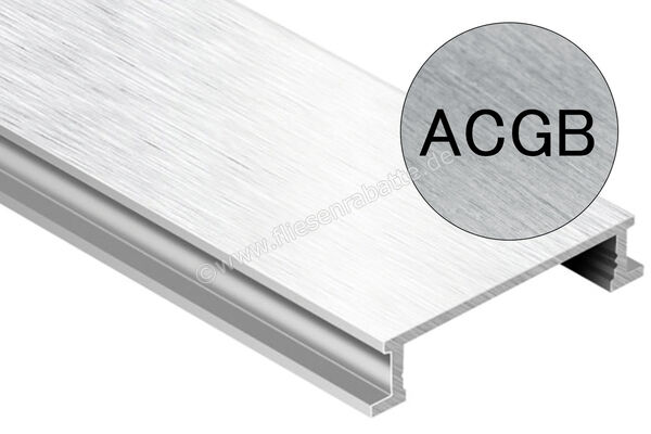 Schlüter Systems DESIGNLINE-ACGB Dekorprofil Aluminium Aluminium chrom gebürstet eloxiert Höhe: 6 mm Breite: 25 mm Länge: 2,5 m DL625ACGB | 405218