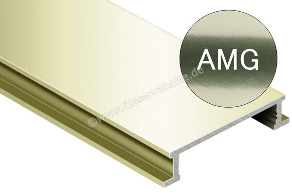 Schlüter Systems DESIGNLINE-AMG Dekorprofil Aluminium Aluminium messing glänzend eloxiert Höhe: 6 mm Breite: 25 mm Länge: 2,5 m DL625AMG | 405272