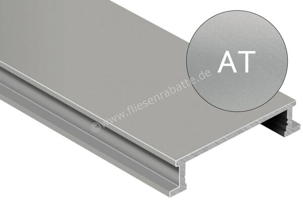 Schlüter Systems DESIGNLINE-AT Dekorprofil Aluminium Aluminium titan matt eloxiert Höhe: 6 mm Breite: 25 mm Länge: 2,5 m DL625AT | 405290