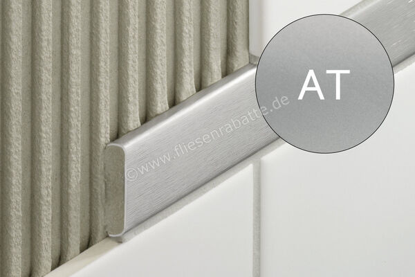 Schlüter Systems DESIGNLINE-AT Dekorprofil Aluminium Aluminium titan matt eloxiert Höhe: 6 mm Breite: 25 mm Länge: 2,5 m DL625AT | 405293