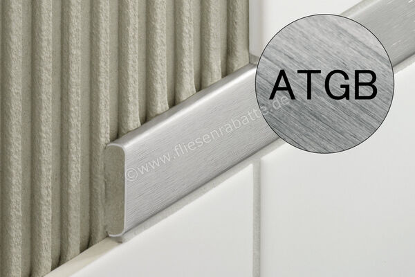 Schlüter Systems DESIGNLINE-ATGB Dekorprofil Aluminium Aluminium titan gebürstet eloxiert Höhe: 6 mm Breite: 25 mm Länge: 2,5 m DL625ATGB | 405311