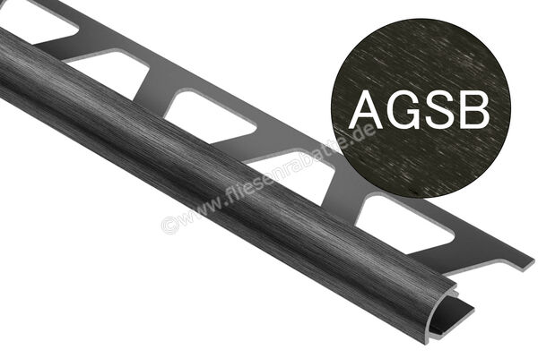 Schlüter Systems RONDEC-AGSB Abschlussprofil Aluminium AGSB - Aluminium graphitschwarz gebürstet eloxiert Höhe: 10 mm Länge: 2,5 m RO100AGSB | 405365