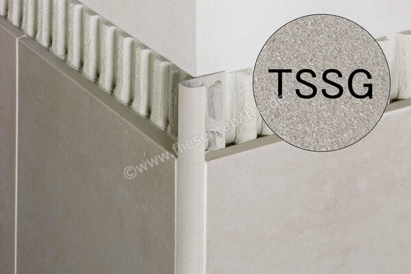 Schlüter Systems RONDEC-TSSG Abschlussprofil Aluminium Aluminium strukturbeschichtet steingrau Höhe: 12,5 mm Länge: 2,5 m RO125TSSG | 405467