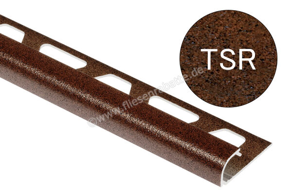 Schlüter Systems RONDEC-TSR Abschlussprofil Aluminium TSR - Aluminium strukturbeschichtet rostbraun Höhe: 12,5 mm Länge: 2,5 m RO125TSR | 405509