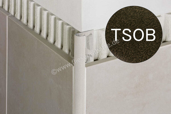 Schlüter Systems RONDEC-TSOB Abschlussprofil Aluminium Aluminium strukturbeschichtet bronze Höhe: 10 mm Länge: 2,5 m RO100TSOB | 405557