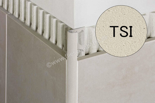 Schlüter Systems RONDEC-TSI Abschlussprofil Aluminium TSI - Aluminium strukturbeschichtet elfenbein Höhe: 6 mm Länge: 2,5 m RO60TSI | 405602