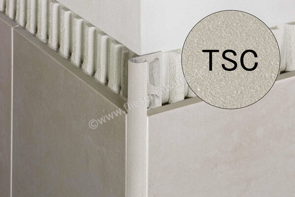 Schlüter Systems RONDEC-TSC Abschlussprofil Aluminium TSC - Aluminium strukturbeschichtet creme Höhe: 10 mm Länge: 2,5 m RO100TSC | 405797