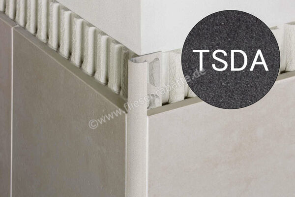 Schlüter Systems RONDEC-TSDA Abschlussprofil Aluminium Aluminium strukturbeschichtet dunkelanthrazit Höhe: 8 mm Länge: 2,5 m RO80TSDA | 405842