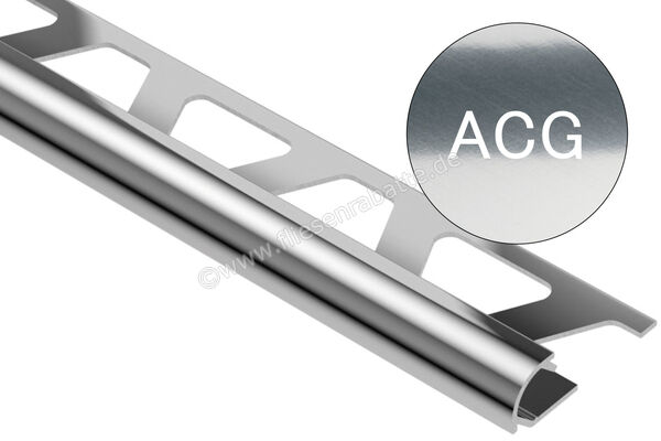 Schlüter Systems RONDEC-ACG Abschlussprofil Aluminium ACG - Aluminium chrom glänzend eloxiert Höhe: 10 mm Länge: 2,5 m RO100ACG | 406889