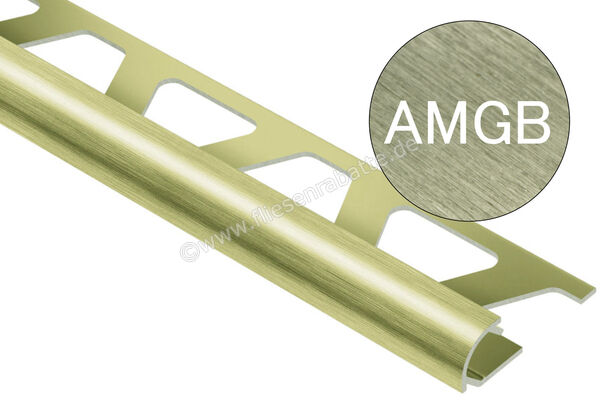 Schlüter Systems RONDEC-AMGB Abschlussprofil Aluminium AMGB - Aluminium messing gebürstet eloxiert Höhe: 12,5 mm Länge: 2,5 m RO125AMGB | 406988