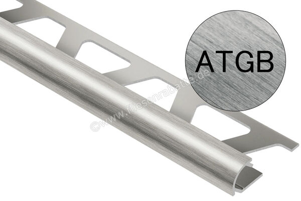Schlüter Systems RONDEC-ATGB Abschlussprofil Aluminium ATGB - Aluminium titan gebürstet eloxiert Höhe: 10 mm Länge: 2,5 m RO100ATGB | 407132