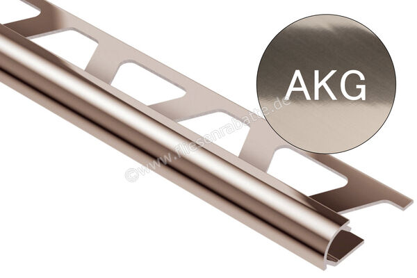 Schlüter Systems RONDEC-AKG Abschlussprofil Aluminium Aluminium kupfer glänzend eloxiert Höhe: 12,5 mm Länge: 2,5 m RO125AKG | 407216