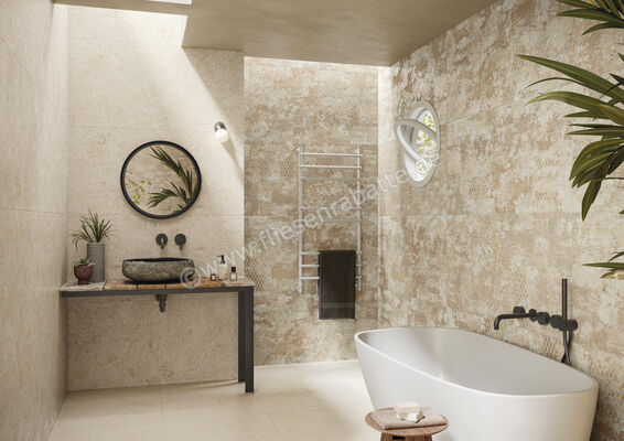 Naxos Mockup Ostuni Cream 60x120 cm Bodenfliese / Wandfliese Matt Eben Naturale 136897 | 411502