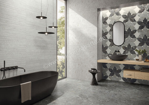 Naxos Mockup Roma Grey 23x50 cm Mosaik Modulo Roma Grey A+B Matt Eben Naturale 137679 | 411517