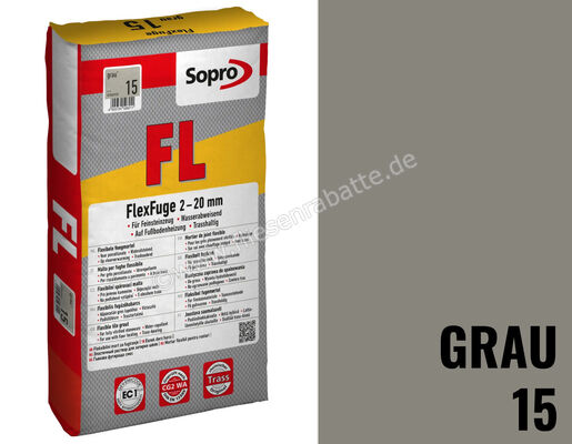 Sopro Bauchemie FlexFuge FL Flex-Fugenmörtel 5 kg Beutel Grau 15 6SY5601505 | 411988