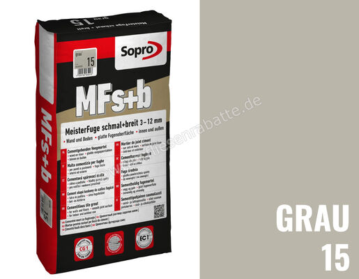 Sopro Bauchemie MeisterFuge schmal und breit Fugenmörtel 3 - 12 mm 25 kg Sack Grau 15 6SV5601525 | 412180