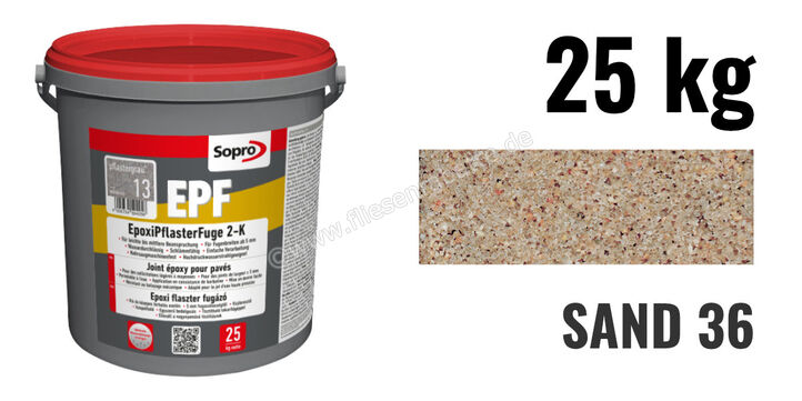 Sopro Bauchemie EPF EpoxiPflasterFuge 2-K 25 kg Eimer Sand 36 6HZ5603625 | 412222