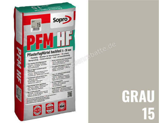 Sopro Bauchemie PFM HF PflasterFugMörtel 25 kg Sack Grau 15 6VA5601525 | 412306