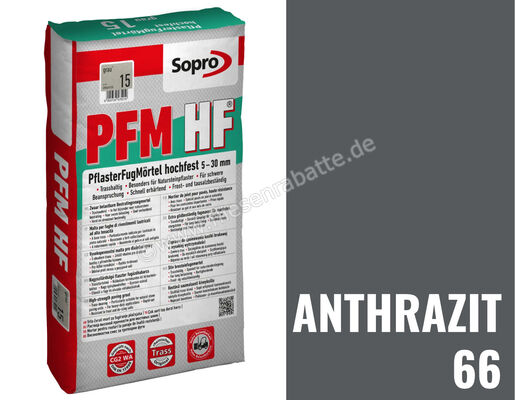 Sopro Bauchemie PFM HF PflasterFugMörtel 25 kg Sack Anthrazit 66 6VA5606625 | 412309