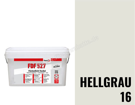 Sopro Bauchemie FDF 527 FlächenDicht flexibel 3 kg Eimer Hellgrau 16 7752703 | 412312