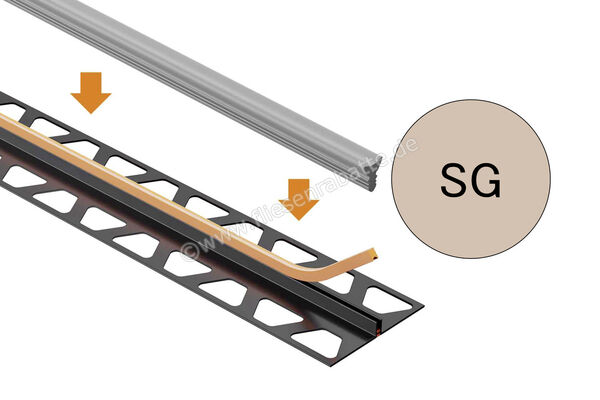 Schlüter Systems DILEX-FIS Einlage 30 m Rollenmaterial Silikon SG - Steingrau Höhe: 7 mm Breite: 3,5 mm Länge: 30 m FIS300SG | 412405