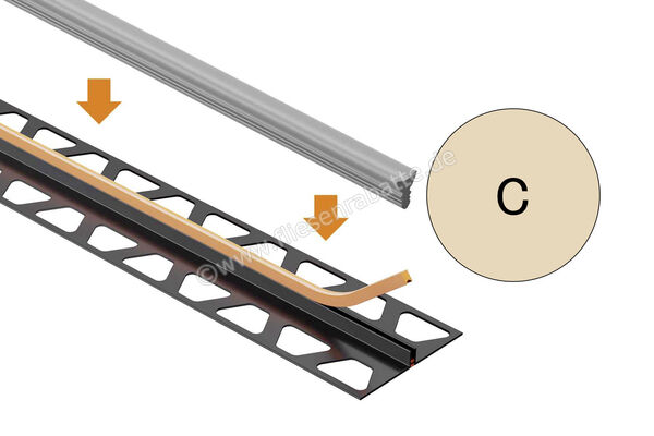 Schlüter Systems DILEX-FIS Einlage 30 m Rollenmaterial Silikon C - Creme Höhe: 7 mm Breite: 3,5 mm Länge: 30 m FIS300C | 412510