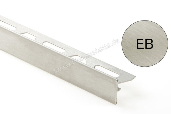 Schlüter Systems SCHIENE-STEP-EB Abschlussprofil - H1 = 11 mm Edelstahl V2A gebürstet EB - Edelstahl gebürstet Höhe: 12,5 mm Länge: 2,5 m SS125EB11 | 412594