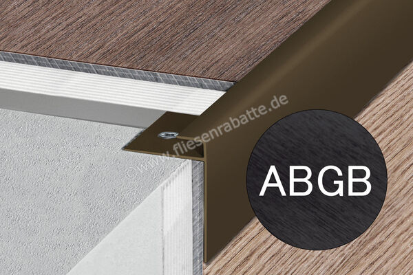 Schlüter Systems VINPRO-STEP-R Treppenprofil Aluminium ABGB - Aluminium antik bronze gebürstet eloxiert Höhe: 10 mm Länge: 2,5 m VPSTRL100ABGB | 412627