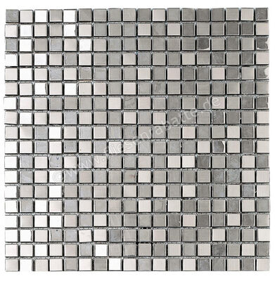  Dune Ceramica Materia Mosaics Metalic Silver 30.1x30.1 cm Mosaik Matt Eben Satin 185647 | 413269