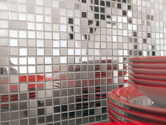  Dune Ceramica Materia Mosaics Metalic Silver 30.1x30.1 cm Mosaik Matt Eben Satin 185647 | 413275