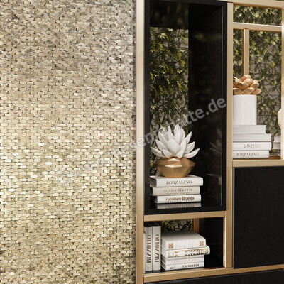  Dune Ceramica Materia Mosaics Halley Gold 28.4x30 cm Mosaik Matt Strukturiert Satin 187707 | 413659
