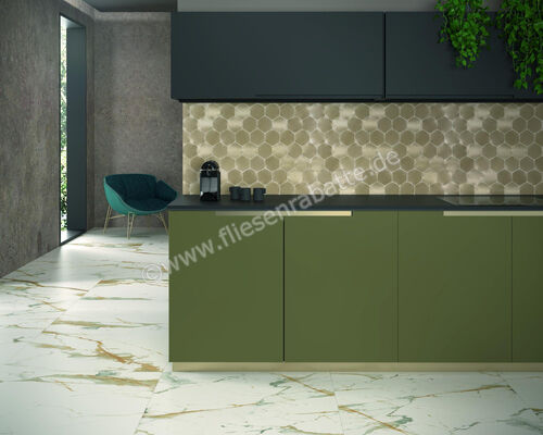  Dune Ceramica Materia Mosaics Icon Gold 28x16.2 cm Mosaik Matt Eben Satin 188527 | 413713