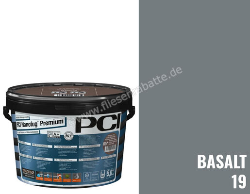 PCI Nanofug Premium Variabler Flexfugenmörtel für alle Fliesen und Natursteine 5 kg - Eimer Nr.19 Basalt 3006 | 414352