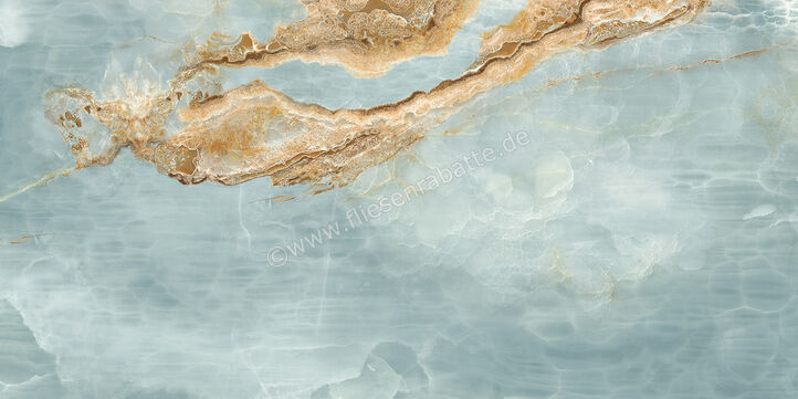  Imola Ceramica The Room Onyx Aqua Blue Gold 60x120 cm Bodenfliese / Wandfliese Stärke: 6,5 mm Matt Glänzend Eben Lappato Honed BLU AQ6 12 LPM (186884) | 414991