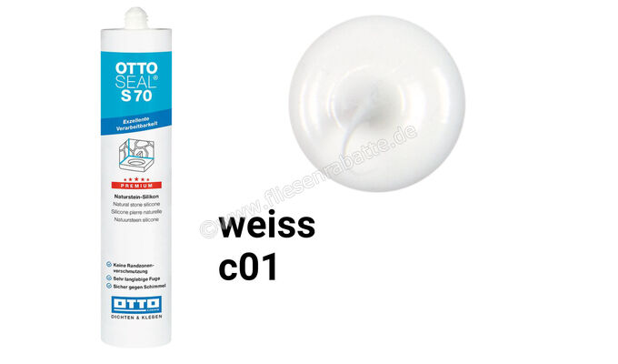 Otto Chemie OTTOSEAL S 70 Naturstein-Silikon 310 ml Kartusche Weiss S7004C01 | 418141