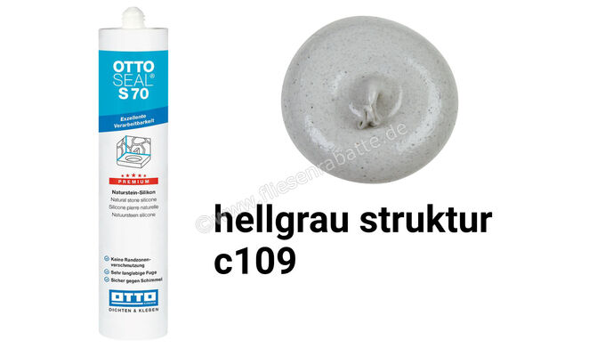 Otto Chemie OTTOSEAL S 70 Naturstein-Silikon 310 ml Kartusche Hellgrau Struktur S7004C109 | 418153