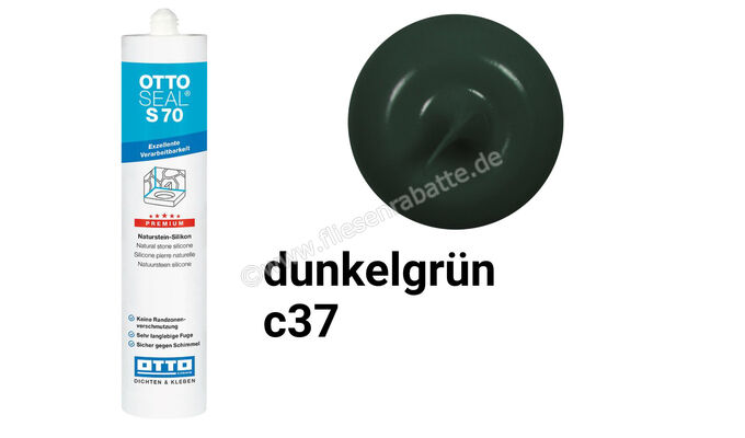 Otto Chemie OTTOSEAL S 70 Naturstein-Silikon 310 ml Kartusche Dunkelgrün S7004C37 | 418207