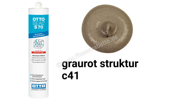 Otto Chemie OTTOSEAL S 70 Naturstein-Silikon 310 ml Kartusche Graurot Struktur S7004C41 | 418213