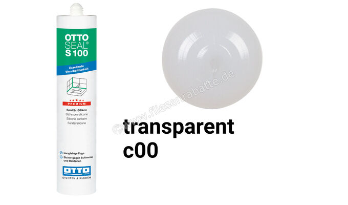 Otto Chemie OTTOSEAL S 100 Sanitär-Silikon 300 ml Kartusche Transparent S10003C00 | 418282