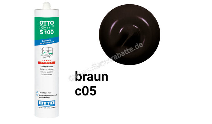 Otto Chemie OTTOSEAL S 100 Sanitär-Silikon 300 ml Kartusche Braun S10003C05 | 418294