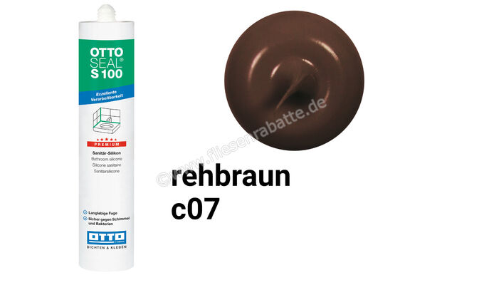 Otto Chemie OTTOSEAL S 100 Sanitär-Silikon 300 ml Kartusche Rehbraun S10003C07 | 418297